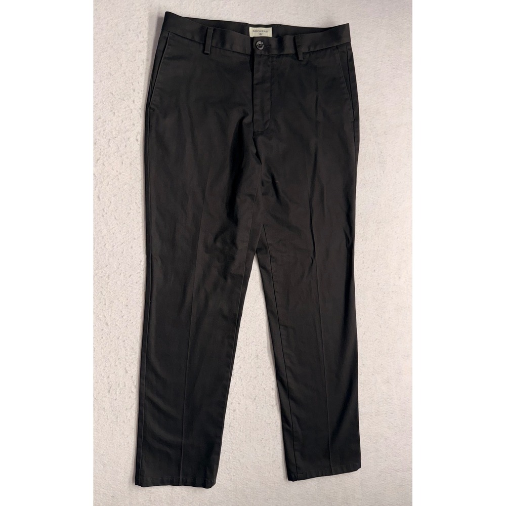 Dockers Mens Slim Tapered Chino Pants Black 32x32 47785-0001 Business Casual